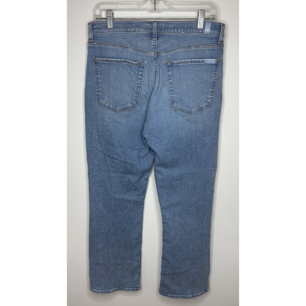 7 For All Mankind Jeans Women's 30 High Waist Slim Kick Light Wash Crop - Picture 2 of 10
